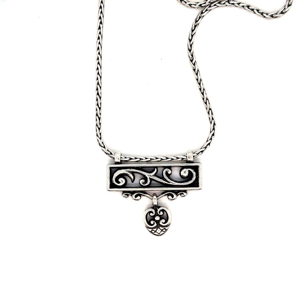Brighton Rectangle with Heart Dangle Necklace